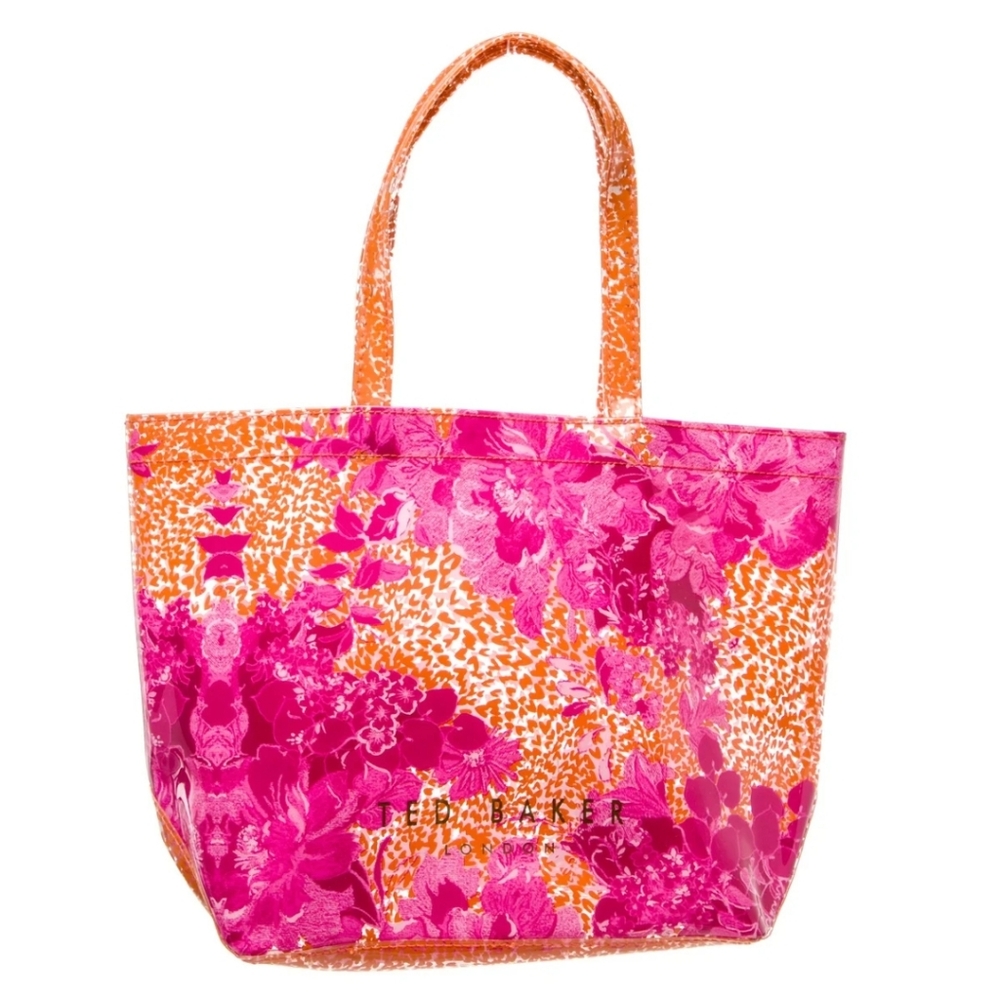 Ted Baker Vibrant Pink and Orange Floral PVC Tote